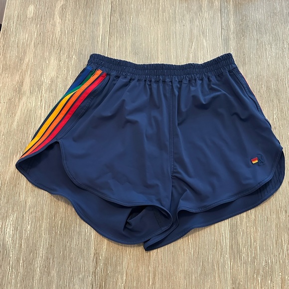 Aviator Nation Women's Shorts with Rainbow Stripes - Picture 1 of 3
